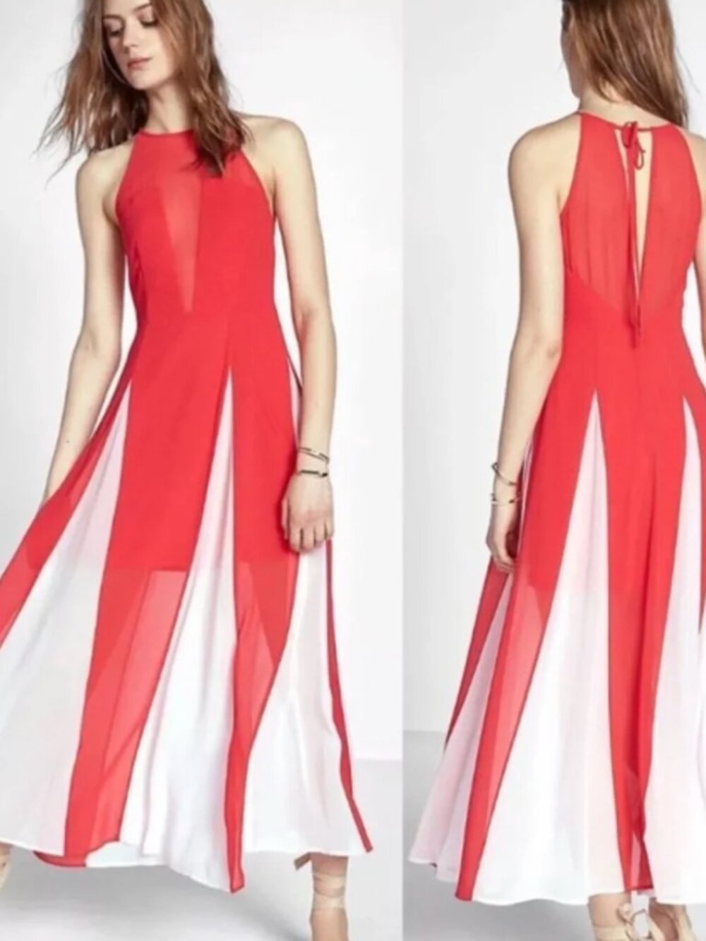 Express High Neck Godet Evening Dress - Picture 2 of 12